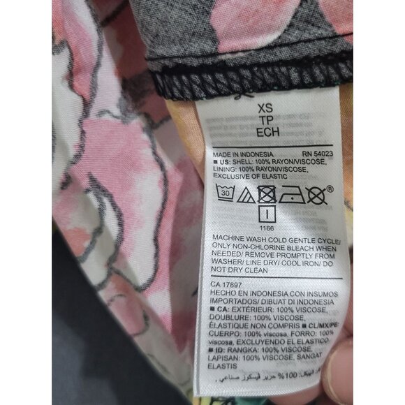 Old Navy Womens XS Black Floral Fit & Flare Cami Dress Tropical Beach Hawaii - Picture 7 of 7